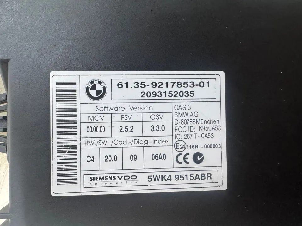 BMW 1er 3er E87 E90 CAS3 Steuergerät Komfortsteuergerät 9217853 – Bild 5